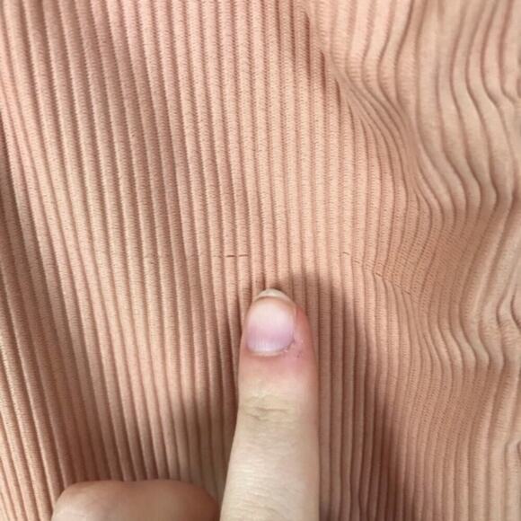 Nasty Gal Nude Ribbed Low Back One Piece Swim Size XS - Picture 7 of 8